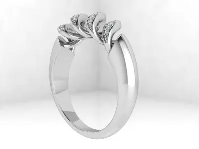 Spiral Diamond Ring 4168 3D print model