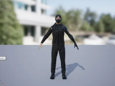 Cyberpunk - Sci-Fi Male Character Low-poly 3D model