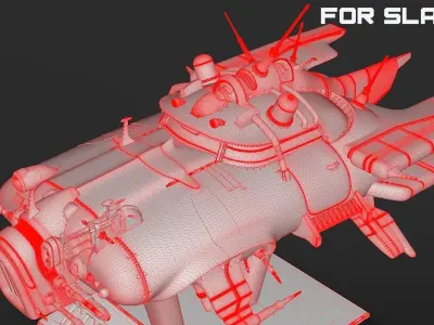 Immortal flying car for SLA and SLS printers 3D print model