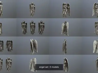angel set statue of 3D Model Collection