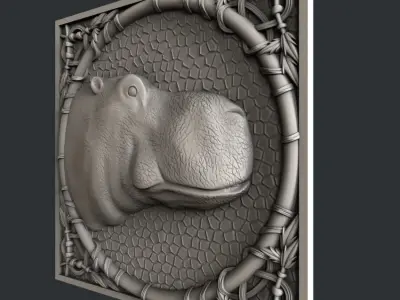 3d STL models for CNC hipopotam 3D model