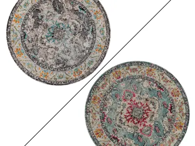Round Rug Set 217 3D model