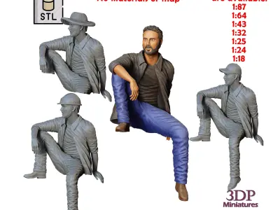 N7 a man sitting on a car 3D print model