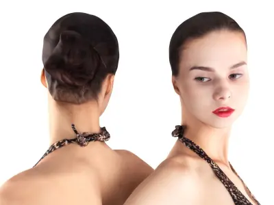 Pretty woman in swimsuit 02 Low-poly 3D model