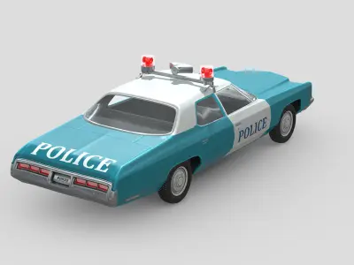 Chevrolet Impala Mk5 1972 Police Low-poly 3D model