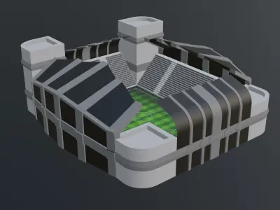 Football Stadium - Black Low-poly 3D model