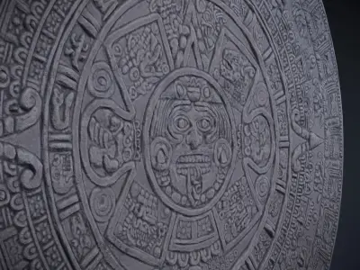 Aztec Calendar  Low-poly 3D model