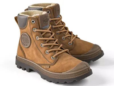 Boots street style Leather 3D model