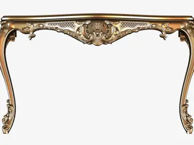 Carved console ornament for cnc 01 3D model