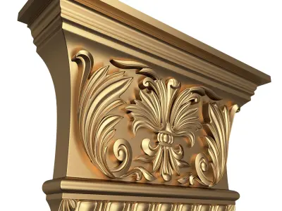 Carved Capital 05 Low-poly 3D model