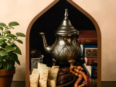 Islamic Arch Photo Frame with Traditional Decor Low-poly 3D model