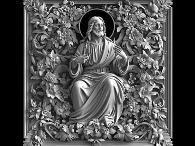 Sacred Harmony in Floral Art 3D print model