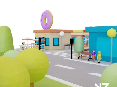 Low Poly Stylized City Pack Low-poly 3D model