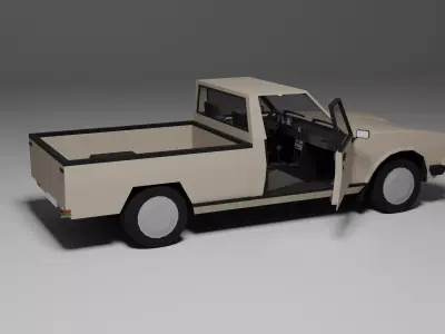 Low Poly 1980s Utility Pickup 3D Model Free Download Car07 Free low-poly 3D model