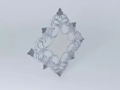 Silver and gold antique mirror Free 3D model