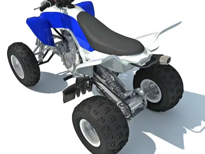 Raptor Yamaha Four-wheeled Motorcycle 3D model
