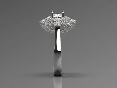 Flower Cocktail Ring jr00018 3D print model