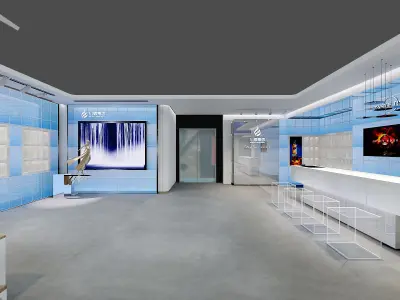 Boutique exhibition Low-poly 3D model