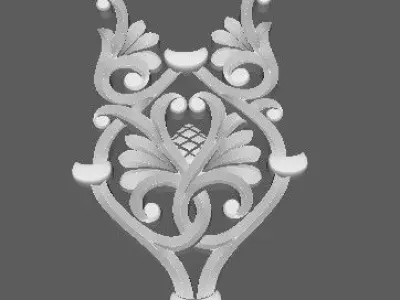 Central decor ornament for furniture 3D model 284