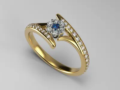 Engagement flower ring  3D print model