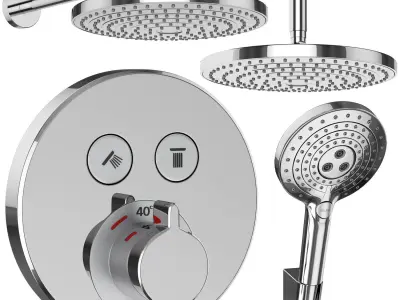 Faucets and shower systems Hansgrohe set 159 3D model