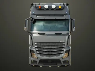 Generic Heavy Truck Chassis 03 with Interior All PBR Textures Low-poly 3D model