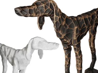 Dog Metal Sculpture 3D model