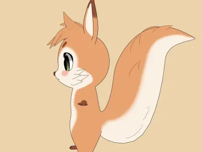 Stylized Toon Squirrel 3D model