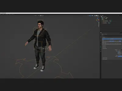 Man in Casual Outfit - Modular - Rigged Low-poly 3D model