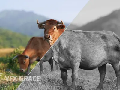 Cattle  UE Character Asset 3D model