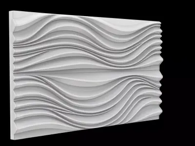 Wave Pattern Wall Panel 3D Print Model 3D print model