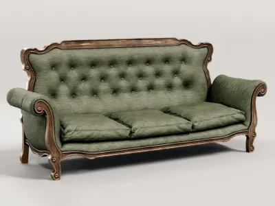 furniture set - fancy antique Low-poly 3D model