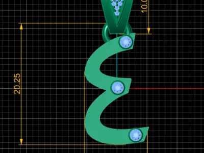 modern pendant gold 3D print model