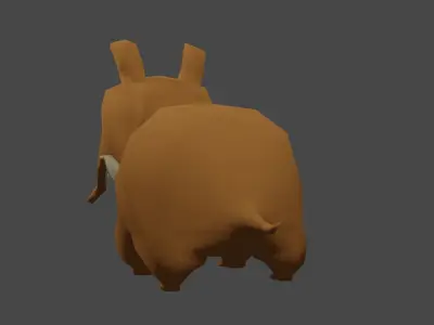 3d model bulldog lowpoly include shapekey expresion face 3D model