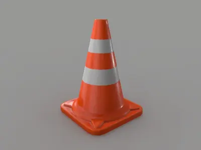 Traffic Road Cone - 3D VR  AR  game ready  Free low-poly 3D model