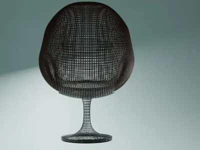 Puff Sofa Leather Texture 3D model