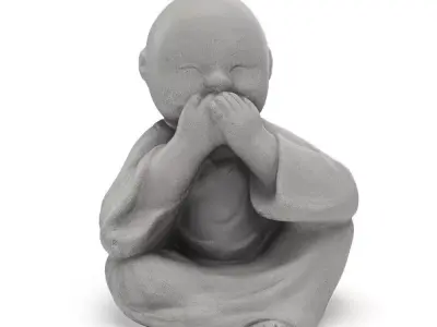 Buddha Speak no Evil Statue 3D model