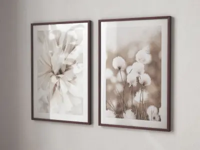Poster set -  Flowers and fields 3D model