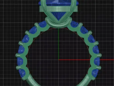 Engagement Ring U shape  3D print model