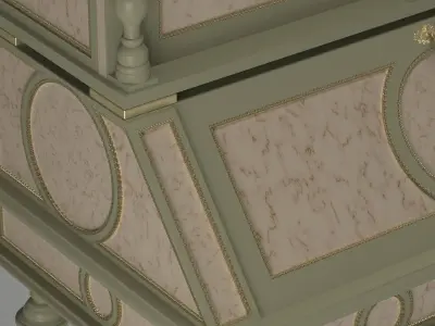 High quality neo classic writing desk 3D model