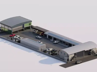 Car garage- Garage Body Straightener-Parking-Parking Lot 3D model