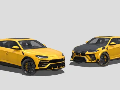 COLLECTION 8 SPORT CARS Low-poly 3D model
