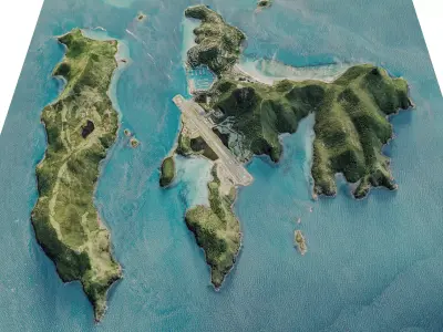 Hamilton Island and dent island full 3d model terrain 3D model