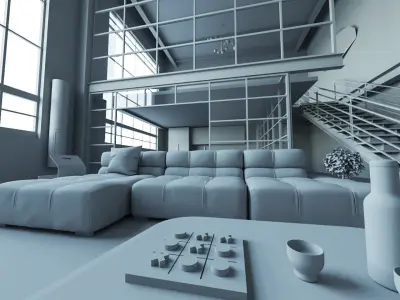 VIP loft room cinema 4D corona render 3D model
