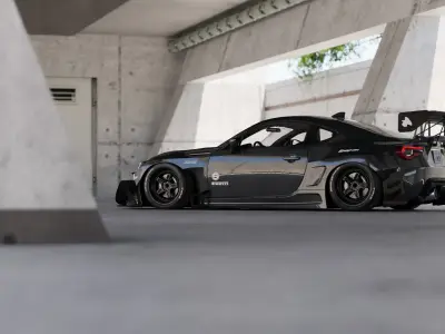 Car Lighting Scene 3D Blender File Textured FBX File 3D model