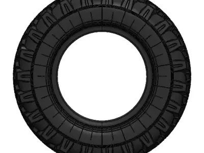 Truck Tire Low-poly 3D model