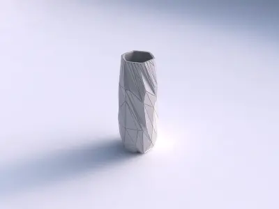 Vase hexagon with twisted random triangle plates 3D print model