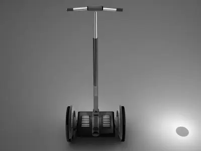 Segway scooter with light Low-poly 3D model