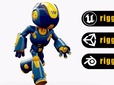 TOY BOT HUMOND Rigged for Unreal Engine - Unity - MIXAMO  3D model