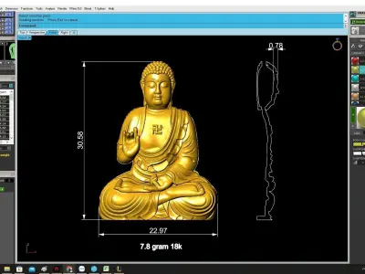 Seated Buddha Meditation Statue 3D Model  4222 3D print model